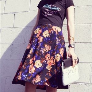 ASTR The Label Floral A-Line Midi Skirt - XS